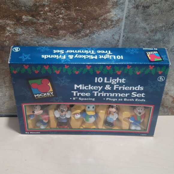 10 Light Mickey & Friends Tree Trimmer Set Minami Christmas String Lights - Picture 3 of 14